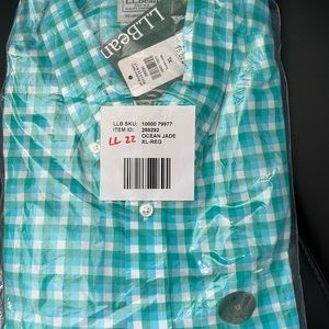 LL22 LL Bean Men’s Kennebunkport Long Sleeve Shirt XL Ocean Jade NWT